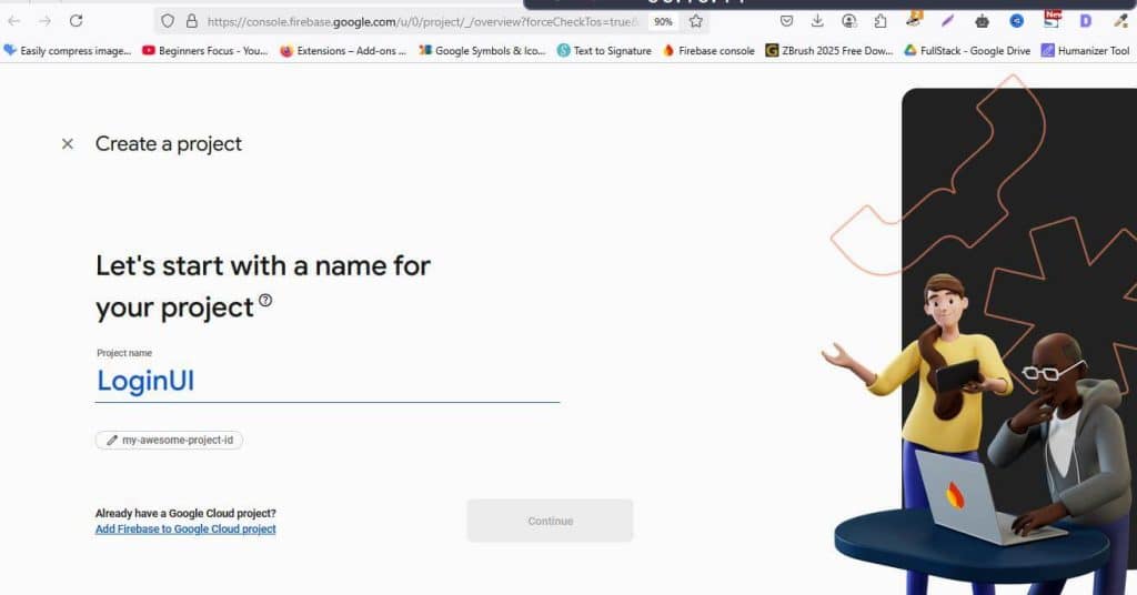 Name Your Firebase Project - How to Create android app